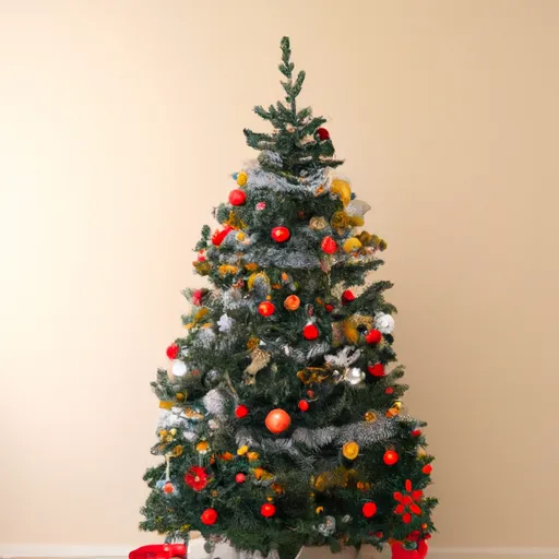 Árbol de navidad decorado con un estilo minimalista.